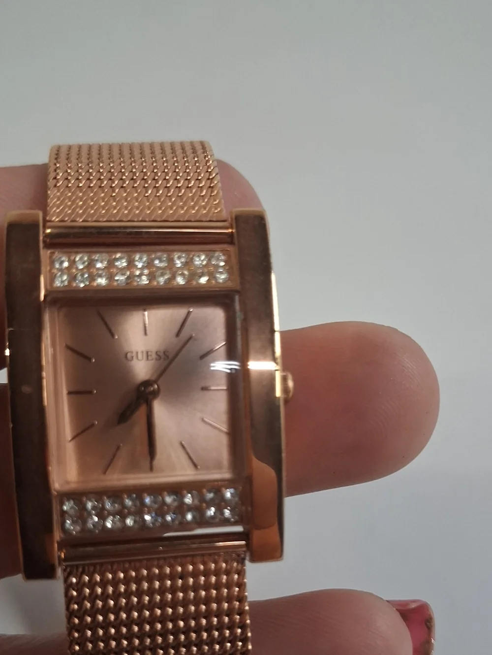 GUESS Rose Gold Crystal Accent Ladies Watch